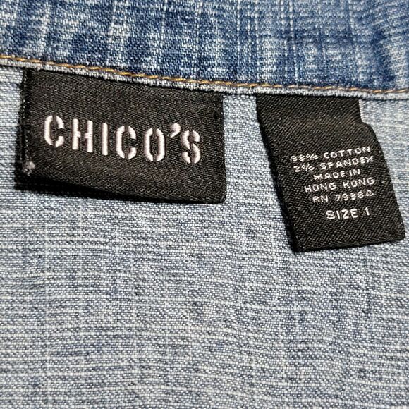 Chico's Denim Jean Jacket - Size 1 - Picture 5 of 6